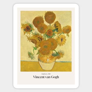 Sunflowers by van Gogh with text Sticker